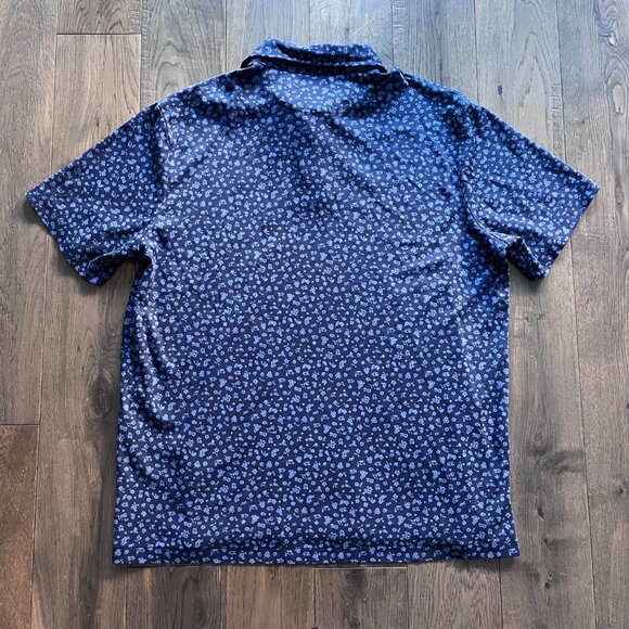 Polo Ralph Lauren Floral Print Polo Shirt Navy Blue Classic Fit Size L - Picture 6 of 6